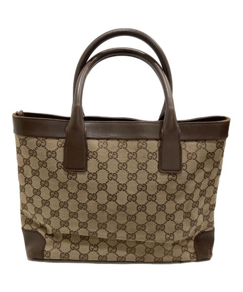 GUCCI（グッチ）GUCCI (グッチ) ggキャンバストートバッグ ブラウンの古着・服飾アイテム