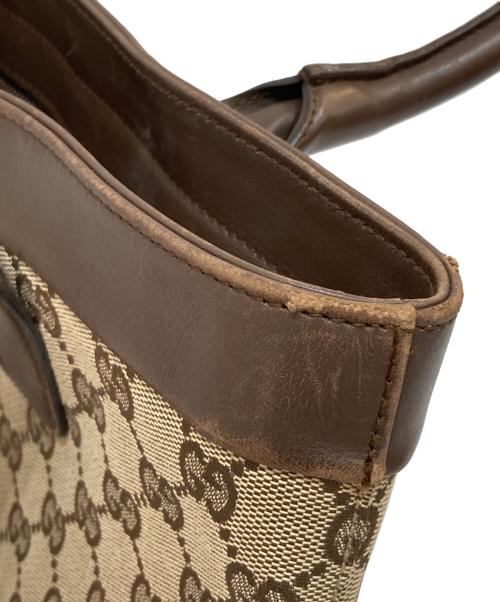 GUCCI（グッチ）GUCCI (グッチ) ggキャンバストートバッグ ブラウンの古着・服飾アイテム