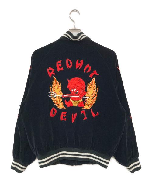 REDHOTDEVIL（レッドホットデビル）REDHOTDEVIL (レッドホットデビル) 刺繍スカジャン ブラック サイズ:SIZE Freeの古着・服飾アイテム