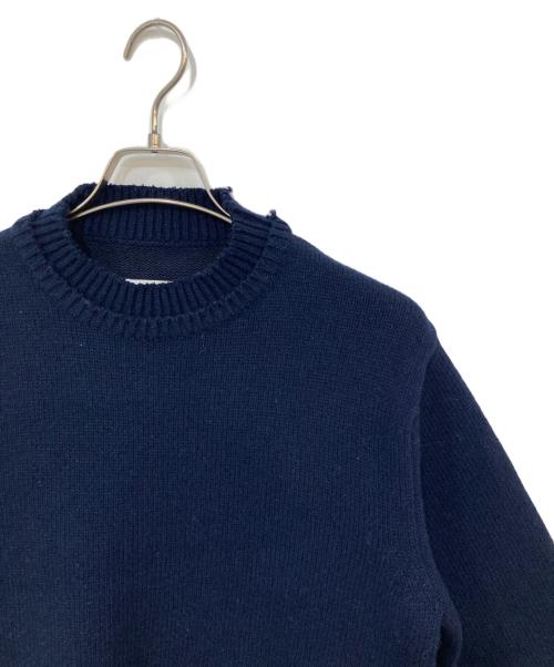 Maison Margiela（メゾンマルジェラ）Maison Margiela (メゾンマルジェラ) 5G エルボーパッチ プルオーバー ニットセーター ネイビー サイズ:XSの古着・服飾アイテム