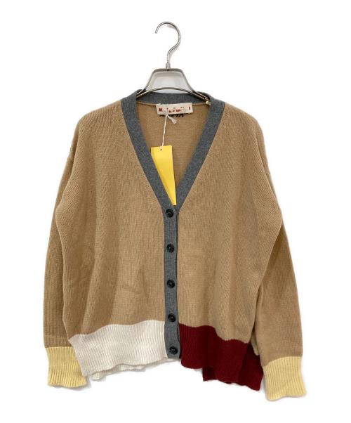 MARNI（マルニ）MARNI (マルニ) アシンメトリーニットカーディガン ベージュ サイズ:SIZE 38の古着・服飾アイテム