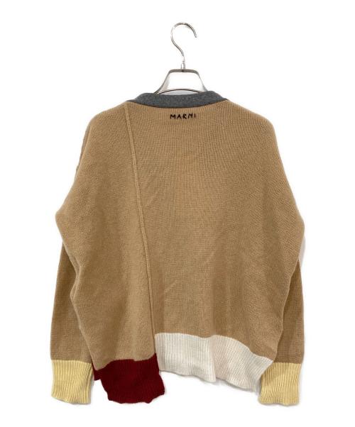 MARNI（マルニ）MARNI (マルニ) アシンメトリーニットカーディガン ベージュ サイズ:SIZE 38の古着・服飾アイテム