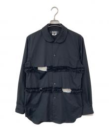 BLACK COMME des GARCONS（ブラックコムデギャルソン）の古着「ラッフルトリム シャツ」｜ブラック