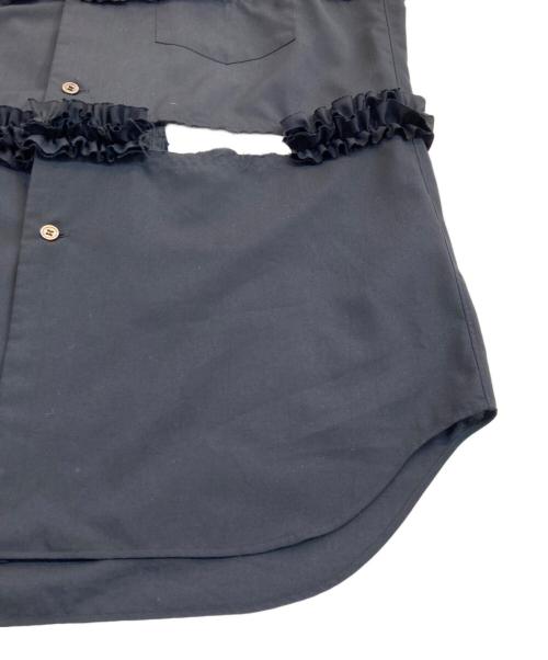 BLACK COMME des GARCONS（ブラックコムデギャルソン）BLACK COMME des GARCONS (ブラックコムデギャルソン) ラッフルトリム シャツ ブラック サイズ:Lの古着・服飾アイテム