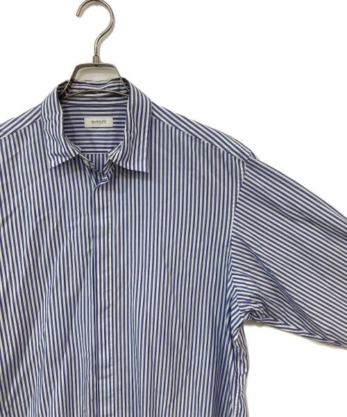 eN ROUTE（アンルート）EN ROUTE (アンルート) コットンストライプフライフロント2ウェイシャツ ブルー サイズ:2の古着・服飾アイテム