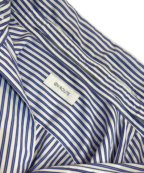 eN ROUTE（アンルート）EN ROUTE (アンルート) コットンストライプフライフロント2ウェイシャツ ブルー サイズ:2の古着・服飾アイテム