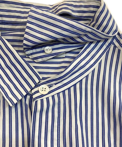 eN ROUTE（アンルート）EN ROUTE (アンルート) コットンストライプフライフロント2ウェイシャツ ブルー サイズ:2の古着・服飾アイテム