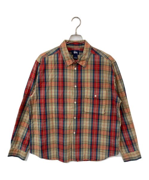 stussy（ステューシー）stussy (ステューシー) oldチェックシャツ ブラウン サイズ:Lの古着・服飾アイテム