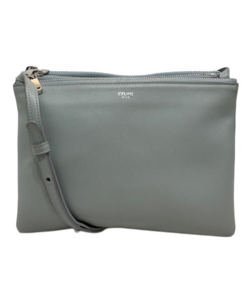 CELINE（セリーヌ）CELINE (セリーヌ) トリオスモール ショルダーバッグ グレーの古着・服飾アイテム
