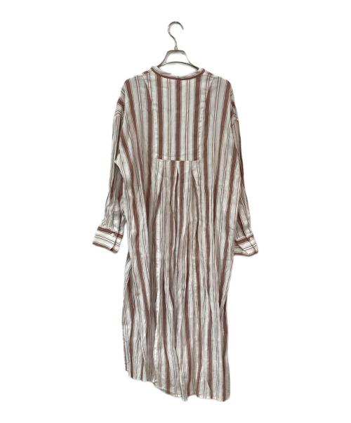 outersunset（アウターサンセット）outersunset (アウターサンセット) スムースリネンストライプワンピース ホワイト サイズ:SIZE Mの古着・服飾アイテム