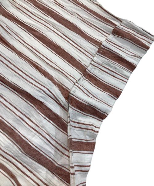 outersunset（アウターサンセット）outersunset (アウターサンセット) スムースリネンストライプワンピース ホワイト サイズ:SIZE Mの古着・服飾アイテム