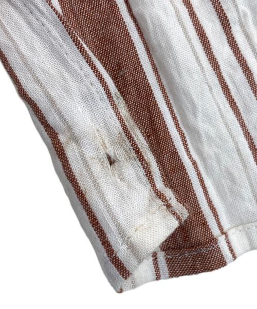 outersunset（アウターサンセット）outersunset (アウターサンセット) スムースリネンストライプワンピース ホワイト サイズ:SIZE Mの古着・服飾アイテム