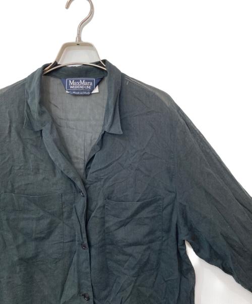 WEEKEND Max Mara（ウィークエンド マックスマーラ）Weekend Max Mara (ウィークエンド マックスマーラ) ロングシアーシャツ ブラック サイズ:Lの古着・服飾アイテム
