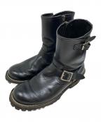 SLOW WEAR LIONスローウェアライオン）の古着「オイルドレザー エンジニアブーツ」｜ブラック