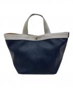 Herve Chapelierエルベシャプリエ）の古着「リュクス 舟形トートバッグ M」｜ネイビー×シルバー