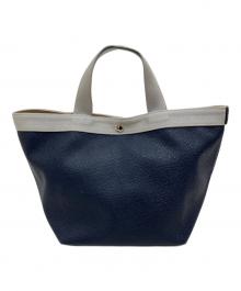 Herve Chapelier（エルベシャプリエ）の古着「リュクス 舟形トートバッグ M」｜ネイビー×シルバー