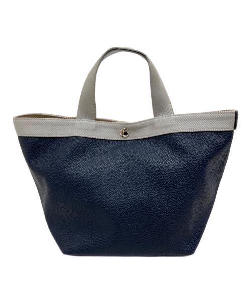 Herve Chapelier（エルベシャプリエ）Herve Chapelier (エルベシャプリエ) リュクス 舟形トートバッグ M ネイビー×シルバーの古着・服飾アイテム