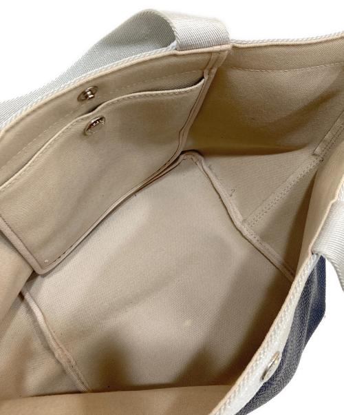 Herve Chapelier（エルベシャプリエ）Herve Chapelier (エルベシャプリエ) リュクス 舟形トートバッグ M ネイビー×シルバーの古着・服飾アイテム