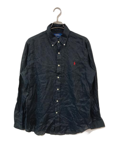 POLO RALPH LAUREN（ポロ・ラルフローレン）POLO RALPH LAUREN (ポロ・ラルフローレン) リネンシャツ ブラック サイズ:Ｌの古着・服飾アイテム