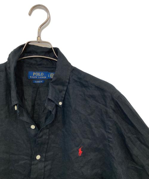 POLO RALPH LAUREN（ポロ・ラルフローレン）POLO RALPH LAUREN (ポロ・ラルフローレン) リネンシャツ ブラック サイズ:Ｌの古着・服飾アイテム