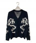 HUFハフ）の古着「Twin Dragon Cardigan/ツインドラゴンカーディガン」｜ブラック