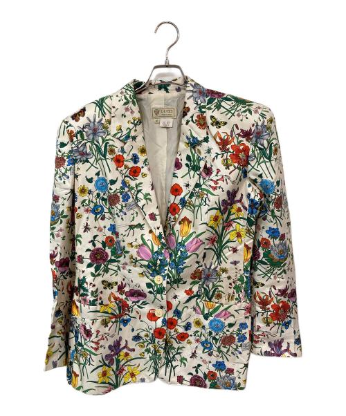 GUCCI（グッチ）GUCCI (グッチ) 総プリント テーラードジャケット マルチカラー サイズ:SIZE 40の古着・服飾アイテム