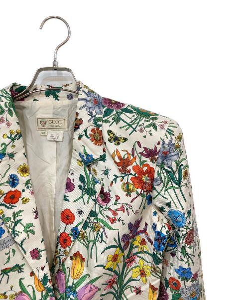 GUCCI（グッチ）GUCCI (グッチ) 総プリント テーラードジャケット マルチカラー サイズ:SIZE 40の古着・服飾アイテム