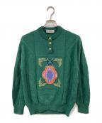Burberry'sバーバリー）の古着「刺繍ニット」｜グリーン