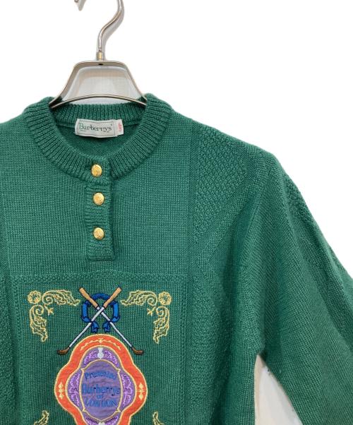 Burberry's（バーバリー）Burberry's (バーバリーズ) 刺繍ニット グリーン サイズ:SIZE Lの古着・服飾アイテム