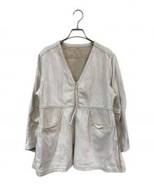 Adam et Rope（アダム エ ロペ）の古着「デニムチュニックシェイプシャツ」｜アイボリー