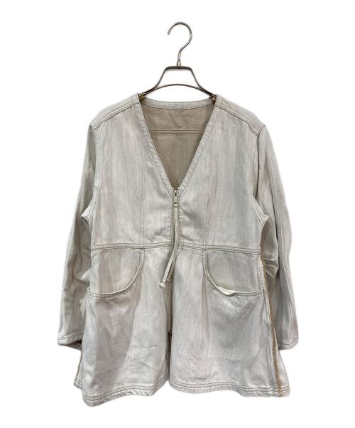 Adam et Rope（アダム エ ロペ）Adam et Rope (アダム エ ロペ) デニムチュニックシェイプシャツ アイボリー サイズ:SIZE Freeの古着・服飾アイテム