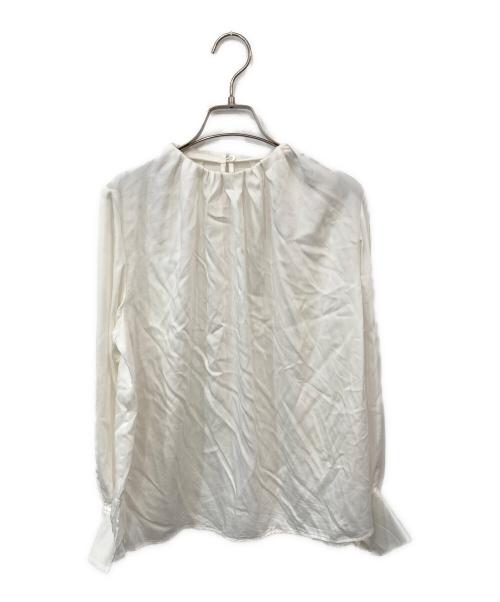 BALLSEY（ボールジィ）BALLSEY (ボールジィ) シルキーサテン ビルドネックブラウス ホワイト サイズ:SIZE 36の古着・服飾アイテム