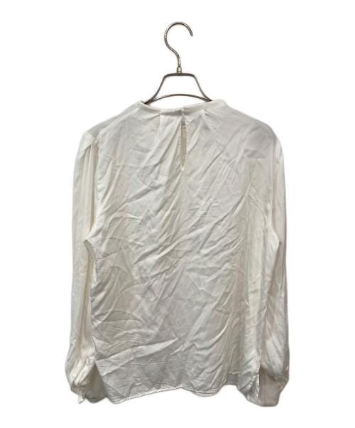 BALLSEY（ボールジィ）BALLSEY (ボールジィ) シルキーサテン ビルドネックブラウス ホワイト サイズ:SIZE 36の古着・服飾アイテム