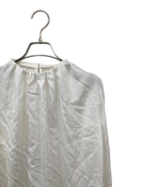 BALLSEY（ボールジィ）BALLSEY (ボールジィ) シルキーサテン ビルドネックブラウス ホワイト サイズ:SIZE 36の古着・服飾アイテム