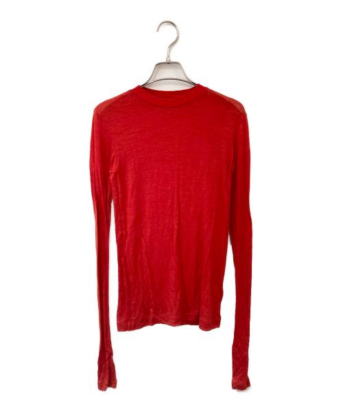 AURALEE（オーラリー）AURALEE (オーラリー) SUPER SOFT WOOL SHEER L/S/スーパーソフトウールシアー レッド サイズ:SIZE 0の古着・服飾アイテム