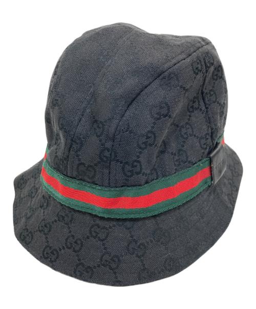 GUCCI（グッチ）GUCCI (グッチ) GGキャンバスバケットハット ブラック サイズ:Lの古着・服飾アイテム