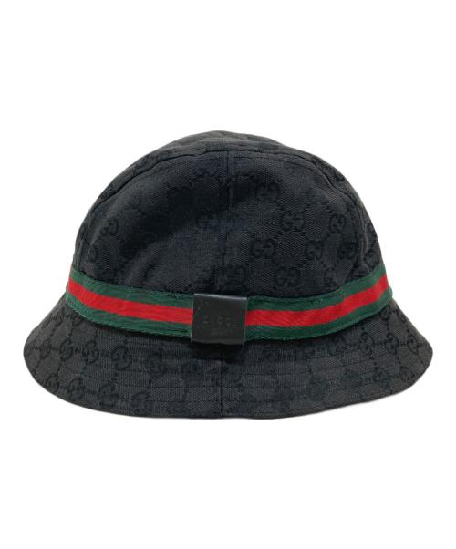 GUCCI（グッチ）GUCCI (グッチ) GGキャンバスバケットハット ブラック サイズ:Lの古着・服飾アイテム