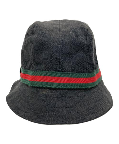 GUCCI（グッチ）GUCCI (グッチ) GGキャンバスバケットハット ブラック サイズ:Lの古着・服飾アイテム