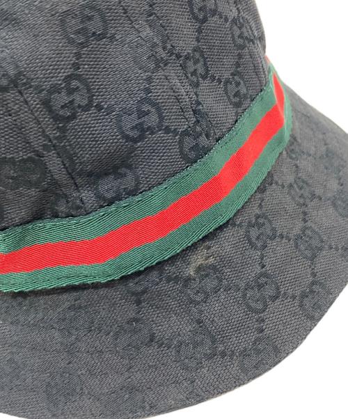 GUCCI（グッチ）GUCCI (グッチ) GGキャンバスバケットハット ブラック サイズ:Lの古着・服飾アイテム