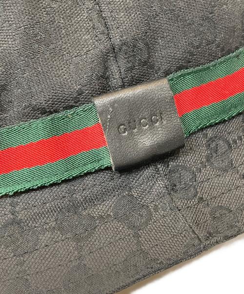 GUCCI（グッチ）GUCCI (グッチ) GGキャンバスバケットハット ブラック サイズ:Lの古着・服飾アイテム