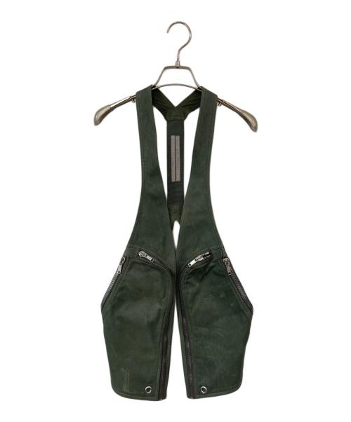 RICK OWENS（リックオウエンス）RICK OWENS (リックオウエンス) BAUHAUS HARNESS VEST グリーン サイズ:48の古着・服飾アイテム