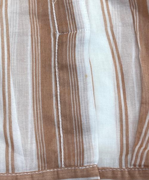 Christian Dior（クリスチャン ディオール）Christian Dior (クリスチャン ディオール) bee刺繍バンドカラーストライプシャツ オレンジ サイズ:44の古着・服飾アイテム