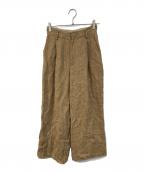 TODAYFULトゥデイフル）の古着「Tuck Linen Trousers」｜ベージュ