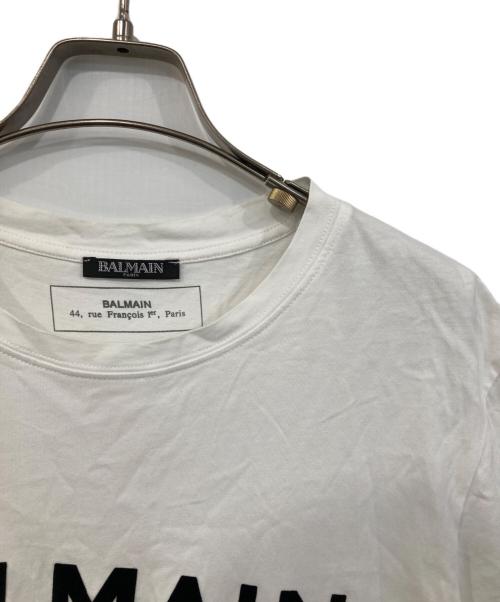 BALMAIN（バルマン）BALMAIN (バルマン) logo print T-shirt ホワイト サイズ:SIZE Lの古着・服飾アイテム