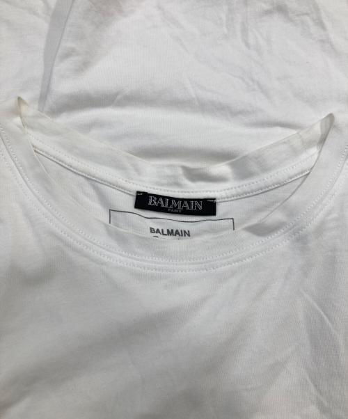 BALMAIN（バルマン）BALMAIN (バルマン) logo print T-shirt ホワイト サイズ:SIZE Lの古着・服飾アイテム