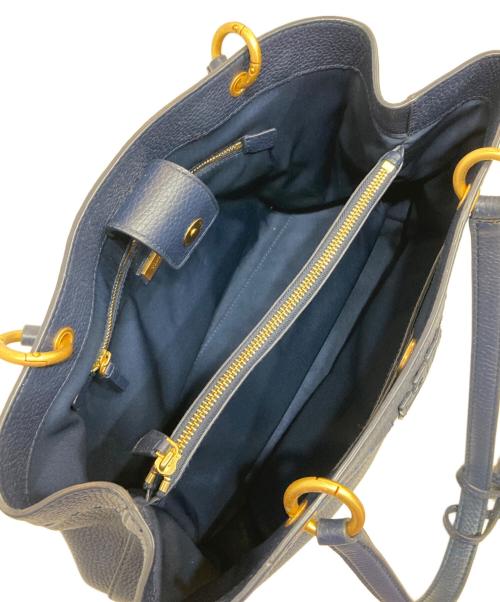 TORY BURCH（トリーバーチ）TORY BURCH (トリーバーチ) レザートートバッグ ネイビーの古着・服飾アイテム