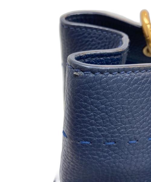 TORY BURCH（トリーバーチ）TORY BURCH (トリーバーチ) レザートートバッグ ネイビーの古着・服飾アイテム