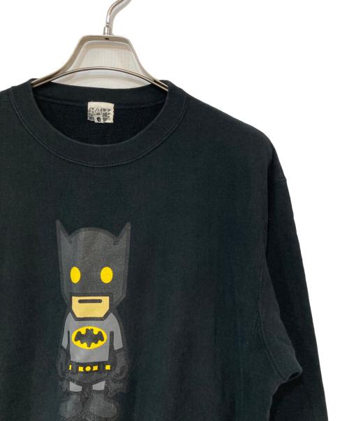 BAPE BY A BATHING APE（ベイプバイアベイシングエイプ）BAPE BY A BATHING APE (ベイプバイアベイシングエイプ) バットマン プリントスウェット ブラック サイズ:SIZE Lの古着・服飾アイテム