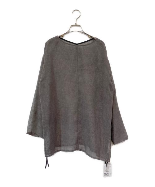 RIVE DROITE（リヴドロワ）RIVE DROITE (リヴドロワ) リネンタッチドロストブラウス グレー サイズ:SIZE Free 未使用品の古着・服飾アイテム