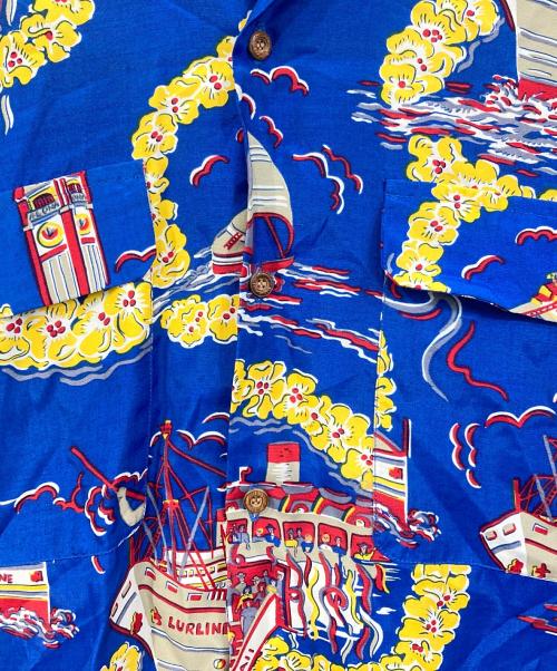 rewnspooner（レインスプーナー）rewnspooner (レインスプーナー) アロハシャツ ブルー サイズ:Sの古着・服飾アイテム